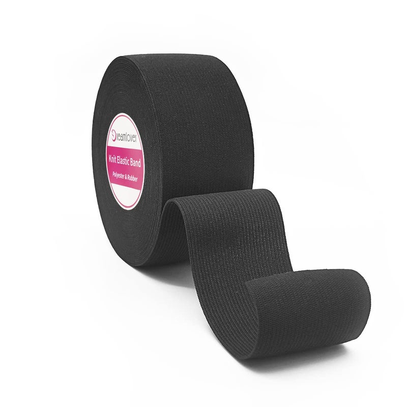Dreamlover Black Elastic Spool Elastic Sewing Band for Wigs Waistband Underwear Pants Shoes Sheets Costumes Craft DIY Projects (2 Inch x 12 Yard) - Image 1